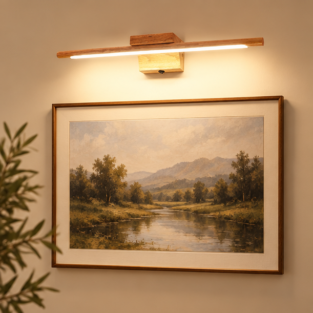 RoyaleGlow Modern LED Wooden Wall Sconce Vanity Light Fixture