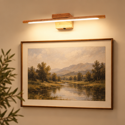 RoyaleGlow Modern LED Wooden Wall Sconce Vanity Light Fixture