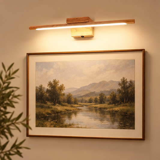 RoyaleGlow Modern LED Wooden Wall Sconce Vanity Light Fixture - Royale Basic