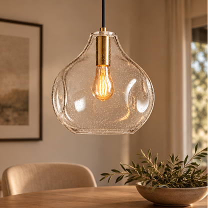 RoyaleGlow Hand Blown Organic Glass Pendant Light