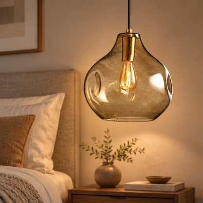 RoyaleGlow Hand Blown Organic Glass Pendant Light