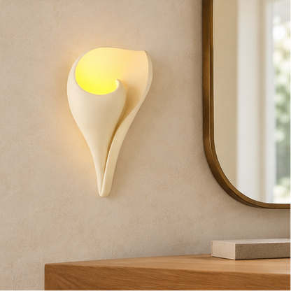 Royelux Conch Plaster Wall Sconce-Modern Shell Wall Lamp White Ambient Lighting