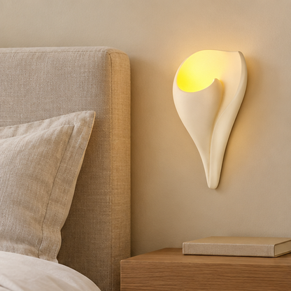 Royelux Conch Plaster Wall Sconce-Modern Shell Wall Lamp White Ambient Lighting