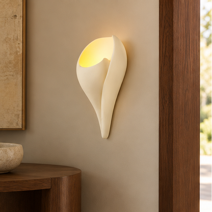 Royelux Conch Plaster Wall Sconce-Modern Shell Wall Lamp White Ambient Lighting