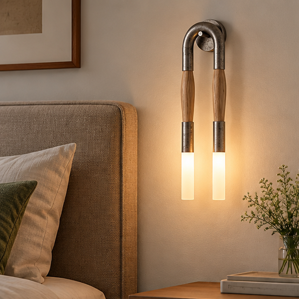 Royelux Modern Double Head LED Wall Sconce Adjustable Metal Light Fixture