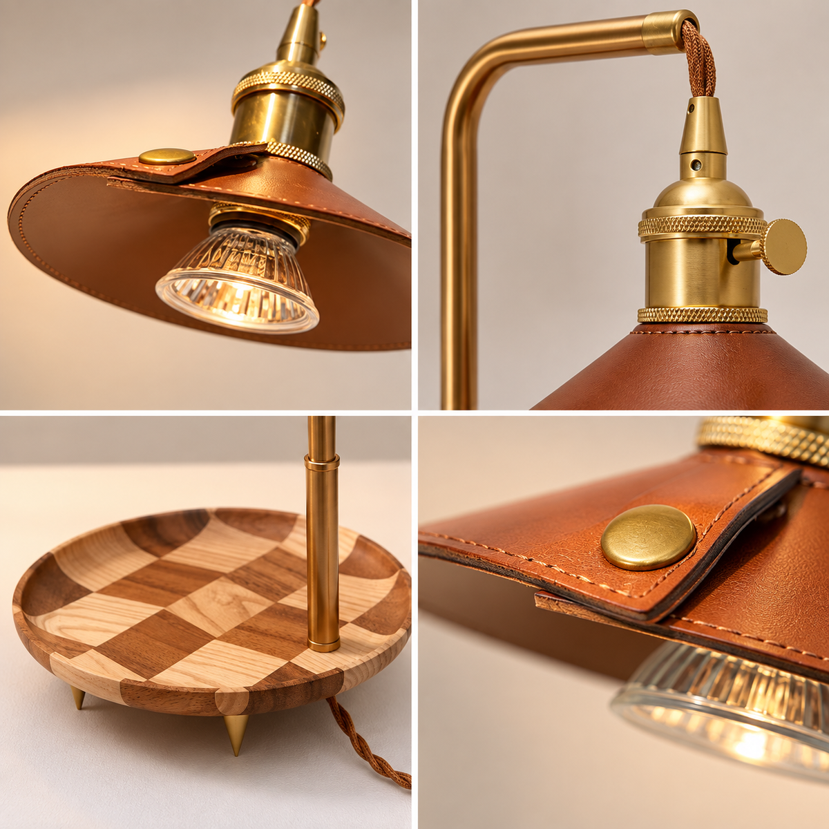 Royelux Adjustable Candle Warmer Lamp - Wood And Brass Melter Light