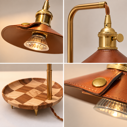 Royelux Adjustable Candle Warmer Lamp - Wood And Brass Melter Light