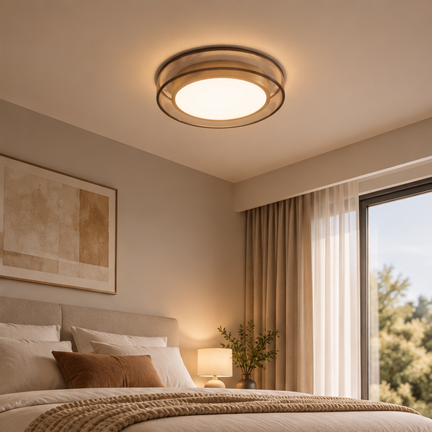 RoyaleGlow Modern Flush Mount LED Ceiling Light with Layered Glass