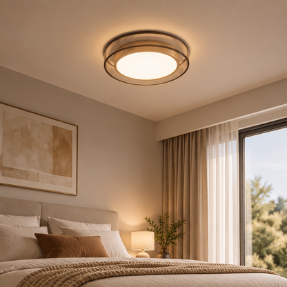 RoyaleGlow Modern Flush Mount LED Ceiling Light with Layered Glass