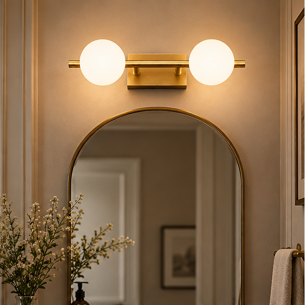 RoyaleGlow Copper LED Bathroom Vanity Light Bar - Wall Mounted Dimmable Multi Head Sconce