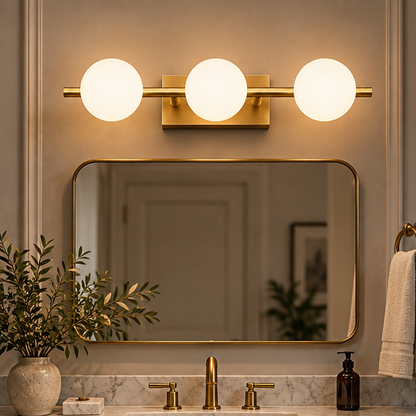 RoyaleGlow Copper LED Bathroom Vanity Light Bar - Wall Mounted Dimmable Multi Head Sconce