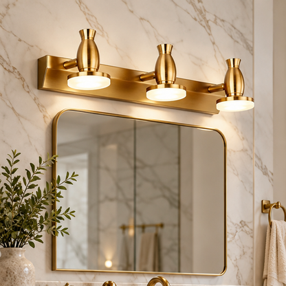LuxRoyale Modern Gold Bathroom Vanity Light - Adjustable Wall Fixture with Dimmable LED