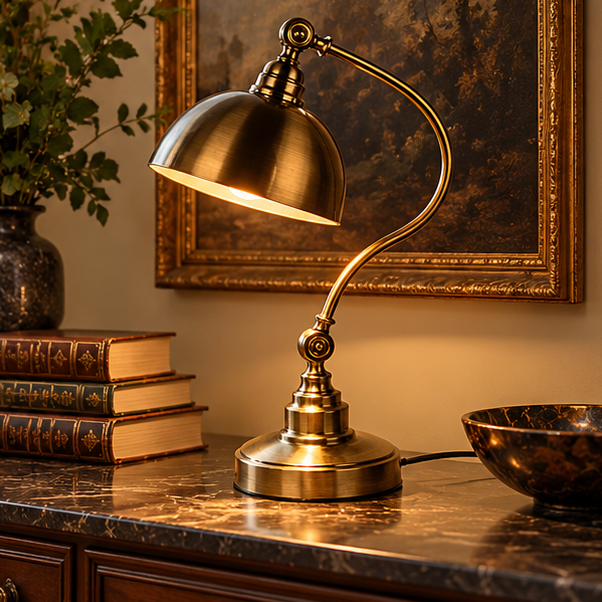 Royelux Industrial Vintage Desk Lamp - Adjustable Iron LED Reading Light For Home Office