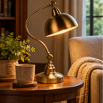 Royelux Industrial Vintage Desk Lamp - Adjustable Iron LED Reading Light For Home Office