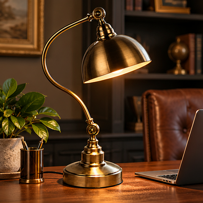 Royelux Industrial Vintage Desk Lamp - Adjustable Iron LED Reading Light For Home Office