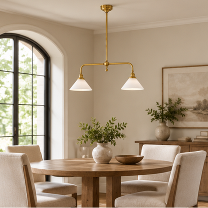 LuxRoyale Modern Linear Pendant Light - Kitchen Island Brass Fixture