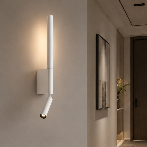 Royelux Adjustable Bedside Reading Lamp - Modern Minimalist Aluminum LED Wall Sconce
