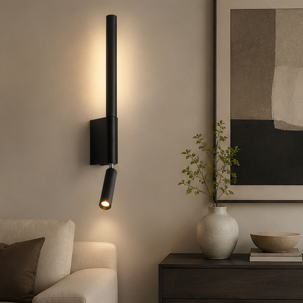 Royelux Adjustable Bedside Reading Lamp - Modern Minimalist Aluminum LED Wall Sconce