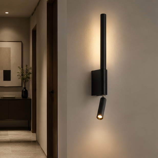 Royelux Adjustable Bedside Reading Lamp - Modern Minimalist Aluminum LED Wall Sconce