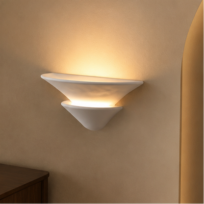 LuxRoyale Modern Gypsum Up Down Wall Sconce Light for Hallway Living Room Decor