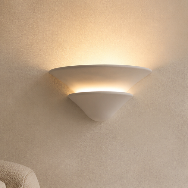 LuxRoyale Modern Gypsum Up Down Wall Sconce Light for Hallway Living Room Decor