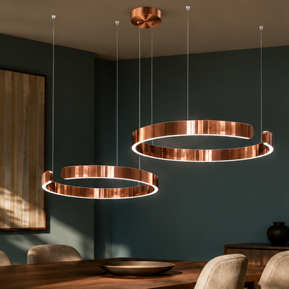 LuxRoyale LED Ring Chandelier-Dimmable Modern Pendant Light for Dining Room