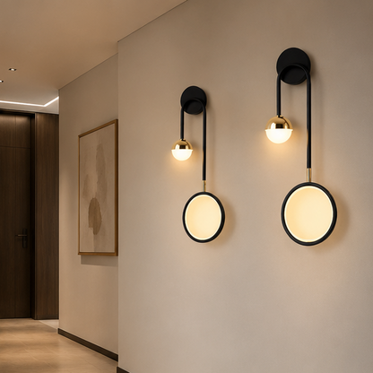 Royelux Modern LED Wall Sconce - Minimalist Round Design for Bedroom, Living Room