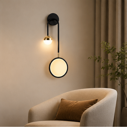 Royelux Modern LED Wall Sconce - Minimalist Round Design for Bedroom, Living Room