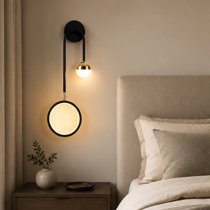 Royelux Modern LED Wall Sconce - Minimalist Round Design for Bedroom, Living Room