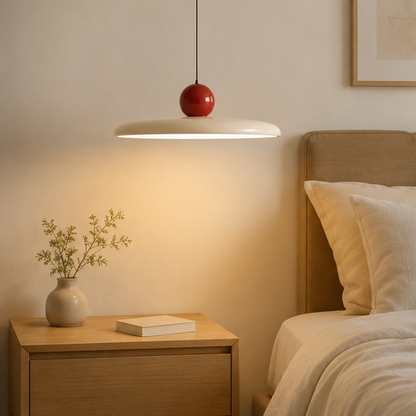 LuxRoyale Modern Bauhaus Pendant Light - Red LED Ceiling Lamp for Dining Room