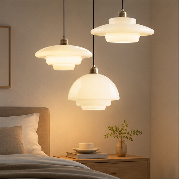 Royelux Modern Glass Brass Pendant Light for Kitchen Island & Dining Room