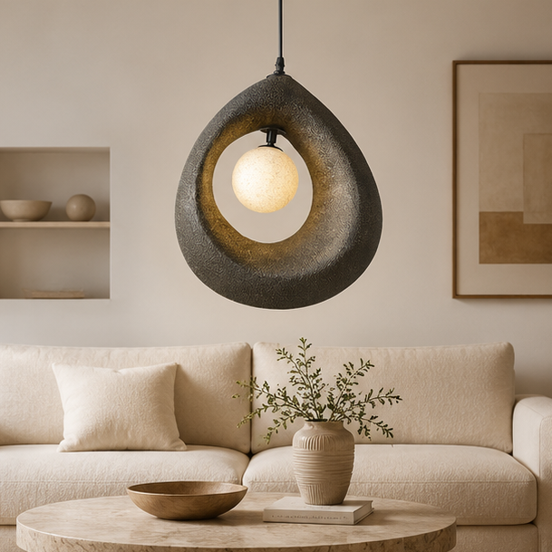 Royelux Wabi Sabi Teardrop LED Pendant Light - Modern Minimalist Hanging Art Lamp