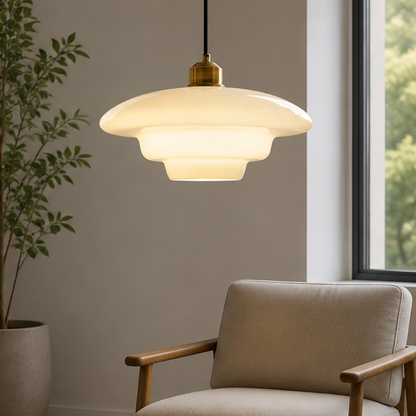 Royelux Modern Glass Brass Pendant Light for Kitchen Island & Dining Room