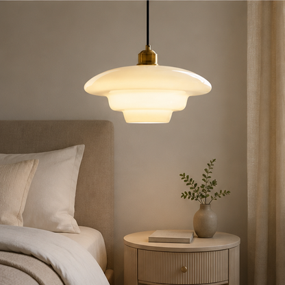 Royelux Modern Glass Brass Pendant Light for Kitchen Island & Dining Room