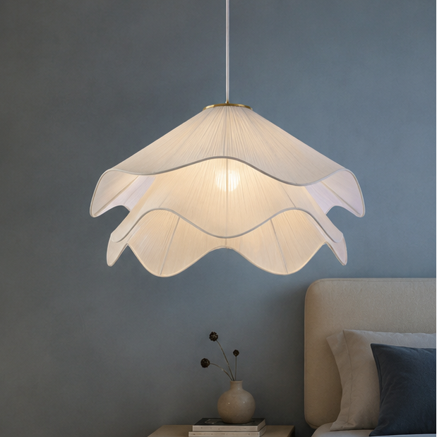 LuxRoyale Serene Fabric Tiered Ceiling Pendant Light for Modern Home Decor