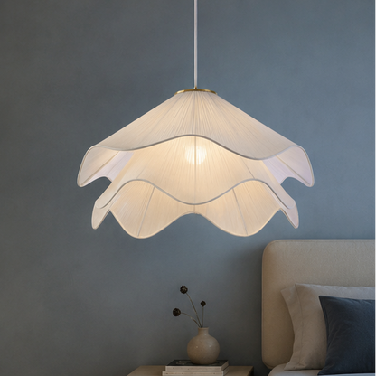 LuxRoyale Serene Fabric Tiered Ceiling Pendant Light for Modern Home Decor