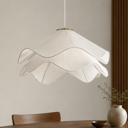 LuxRoyale Serene Fabric Tiered Ceiling Pendant Light for Modern Home Decor