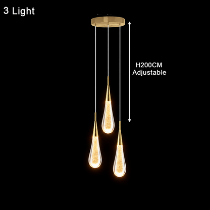 Royallure Teardrop Glass Pendant Light for Kitchen and Living Room Illumination - Royale Basic