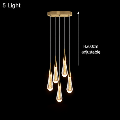 Royallure Teardrop Glass Pendant Light for Kitchen and Living Room Illumination - Royale Basic