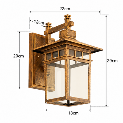 RoyaleGlow Vintage Outdoor Wall Sconce - Waterproof Aluminum Glass Porch Light Fixture