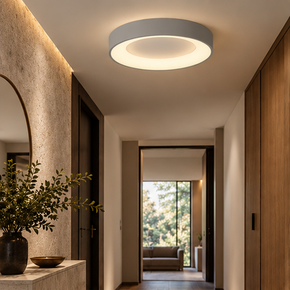 LuxRoyale Modern Flush Mount LED Ceiling Light - Round Fixture for Living Room Bedroom