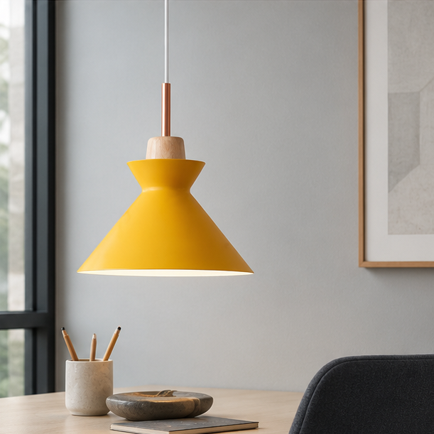 RoyaleGlow Scandinavian Wood Pendant Light – Modern Timber Ceiling Lamp