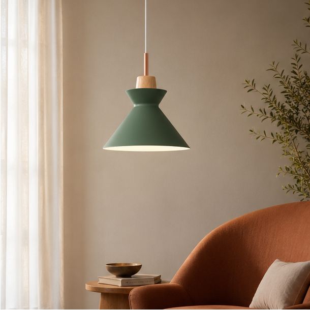 RoyaleGlow Scandinavian Wood Pendant Light – Modern Timber Ceiling Lamp