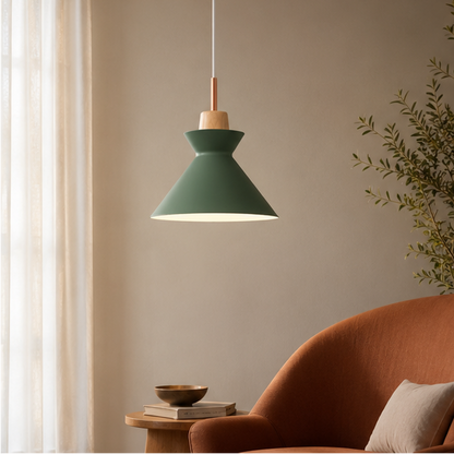 RoyaleGlow Scandinavian Wood Pendant Light – Modern Timber Ceiling Lamp