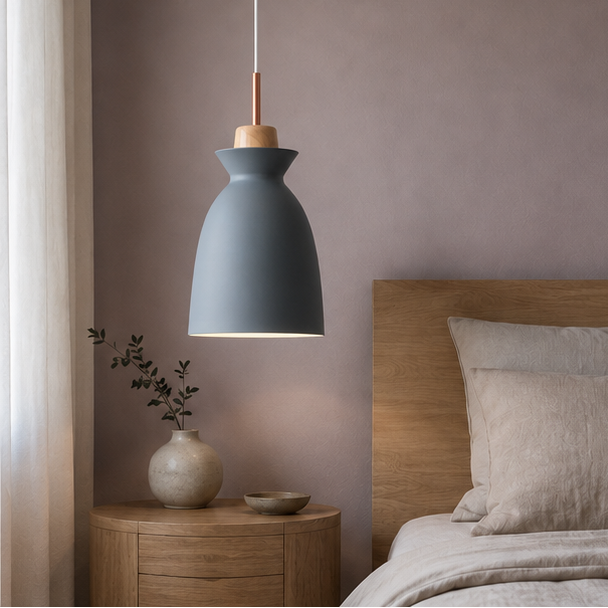 RoyaleGlow Scandinavian Wood Pendant Light – Modern Timber Ceiling Lamp