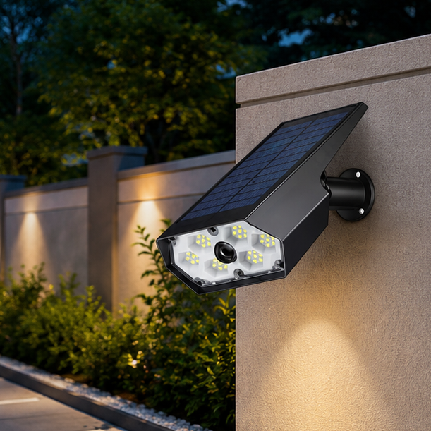 LuxRoyale Solar Light 90 Degree Adjustable Downlight, IP65 Outdoor LED Warm, Cool Light