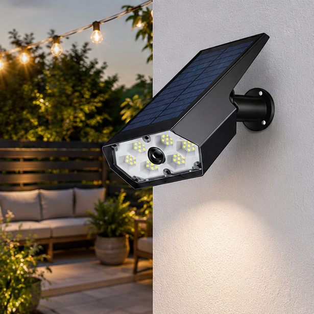 LuxRoyale Solar Light 90 Degree Adjustable Downlight, IP65 Outdoor LED Warm, Cool Light