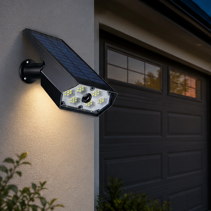 LuxRoyale Solar Light 90 Degree Adjustable Downlight, IP65 Outdoor LED Warm, Cool Light