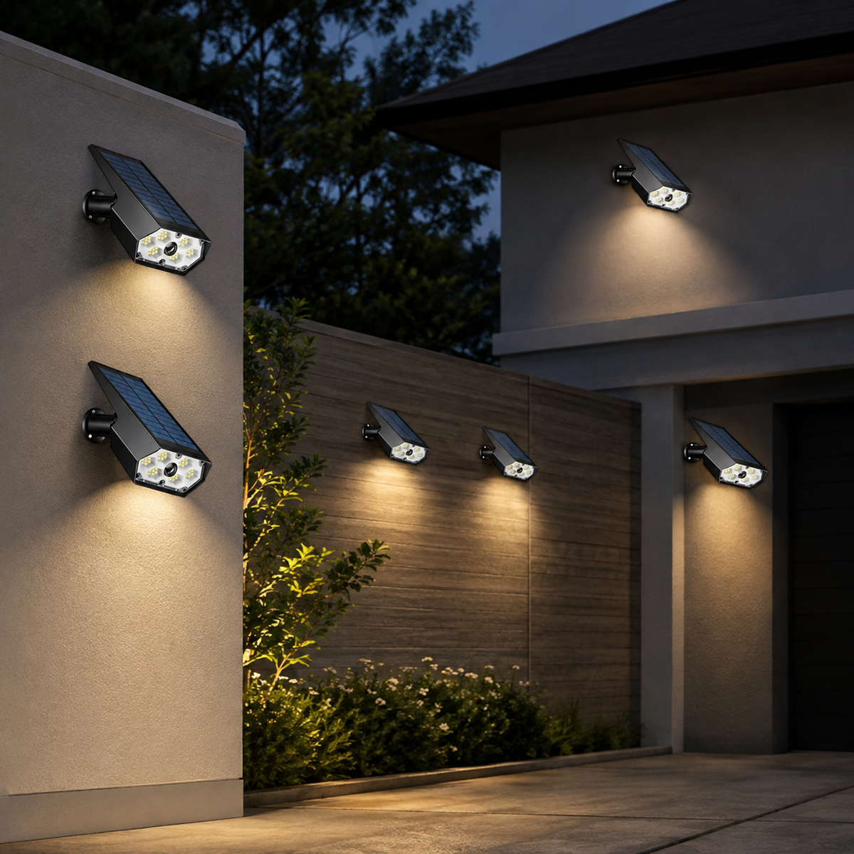 LuxRoyale Solar Light 90 Degree Adjustable Downlight, IP65 Outdoor LED Warm, Cool Light