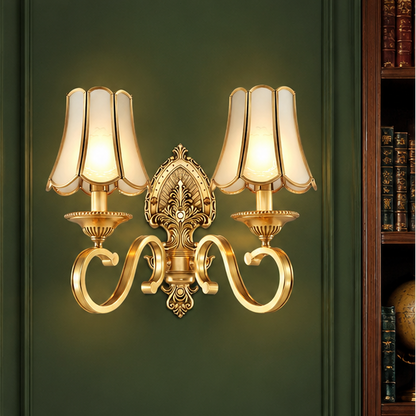 RoyaleGlow Vintage Gold Ornate Wall Sconce-Elegant Luxury Interior Lighting Fixture